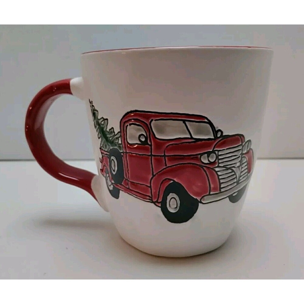 Spectrum Red pickup with tree in bed mug